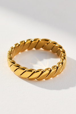 By Anthropologie Water-resistant Band Ring In Gold