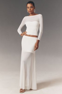 Mare Mare Stretch Sheer Knit Top and Skirt Set