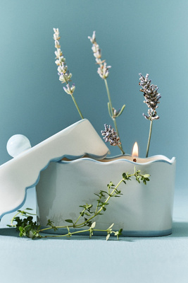 cherie chien様　オーダーメイド　シェルター　No.46 Cherie Floral Lavender & Thyme Lidded Porcelain Candle | AnthroHome