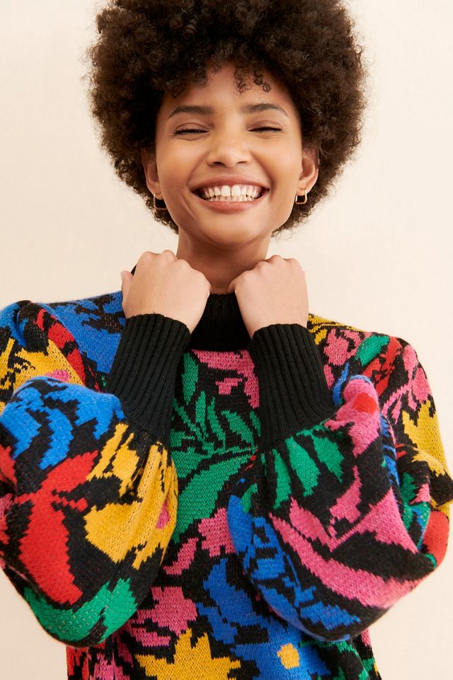FARM Rio Tropical Garden Sweater Dress #1