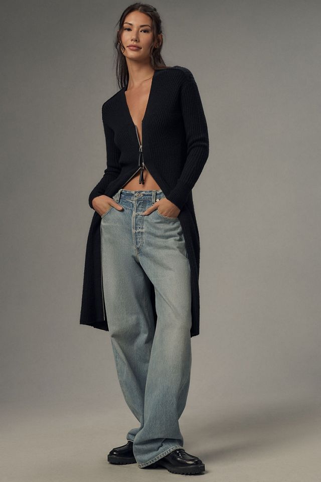 Pilcro Vegan Leather-Trimmed Cardigan #2