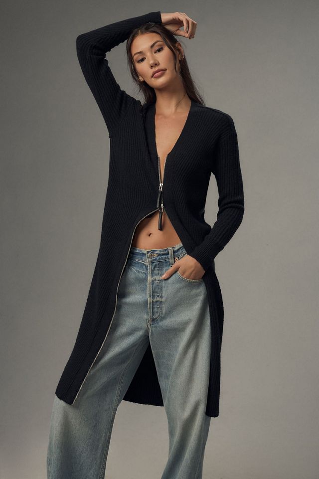 Pilcro Vegan Leather-Trimmed Cardigan #1