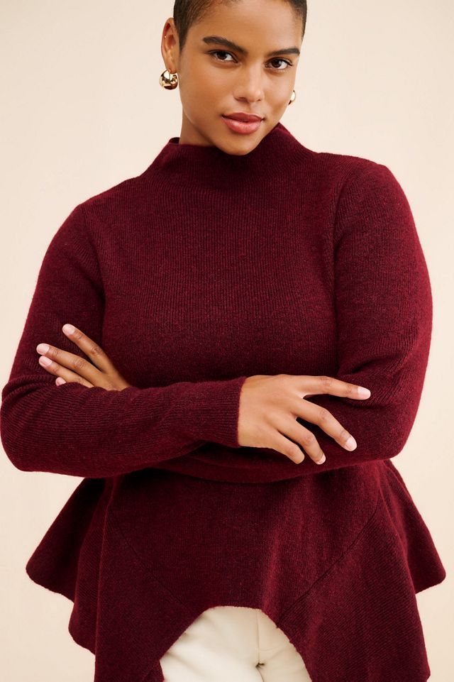 Eloquii Wool Blend Peplum Sweater #1