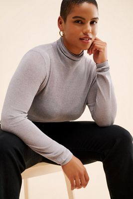 Eloquii Lightweight Sheer Turtleneck Sweater