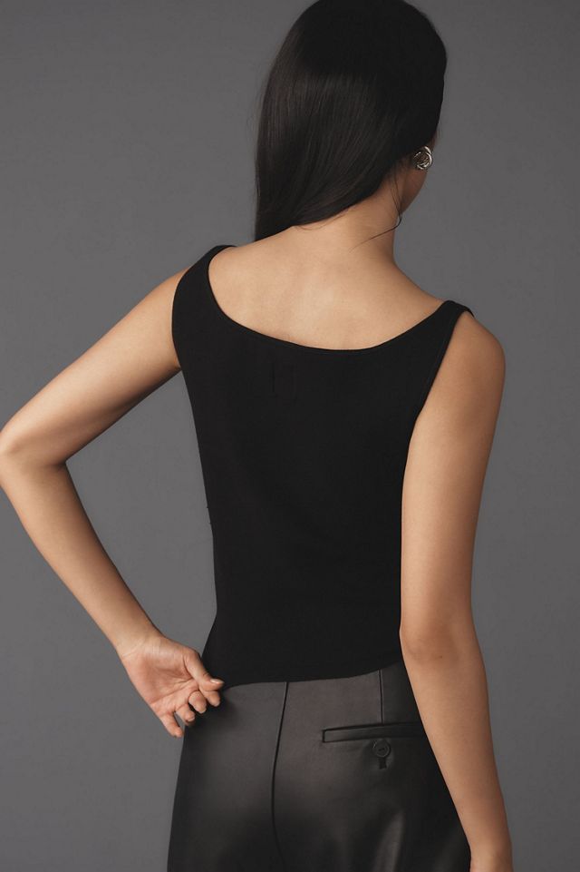 Maeve Bow-Detail Ribbed Sweater Tank #1