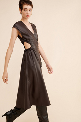 ASTR the Label Miranda Vegan Leather Midi Dress | Anthropologie