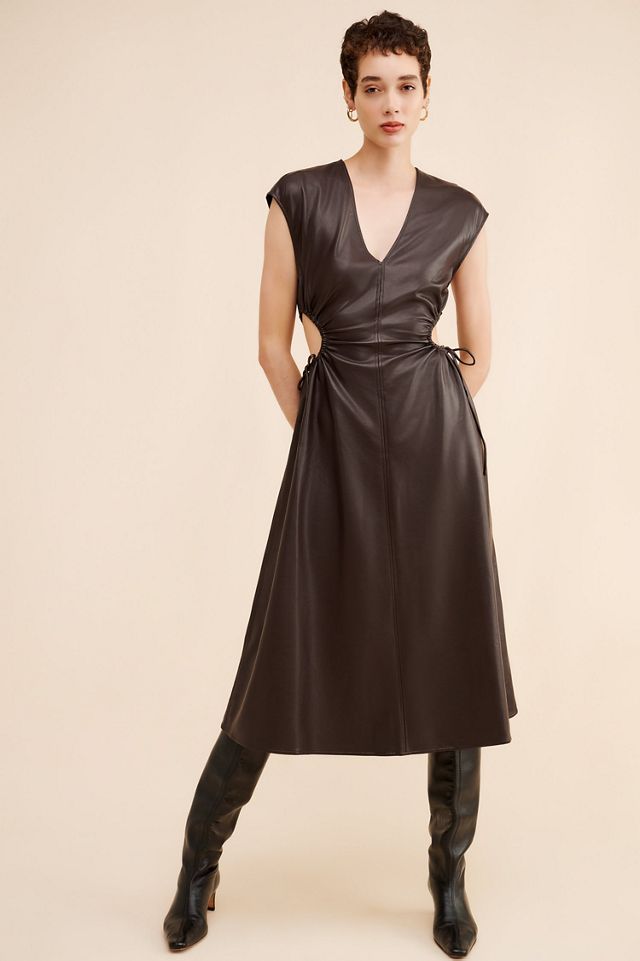 ASTR the Label Miranda Vegan Leather Midi Dress #3