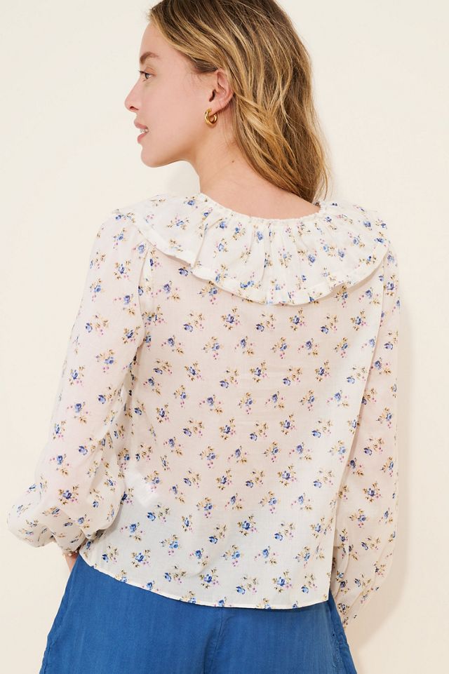 WAYF Ruffle Long Sleeve Blouse #3