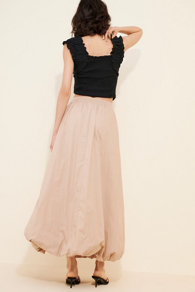 en elly Drawstring Bubble Maxi Skirt #1