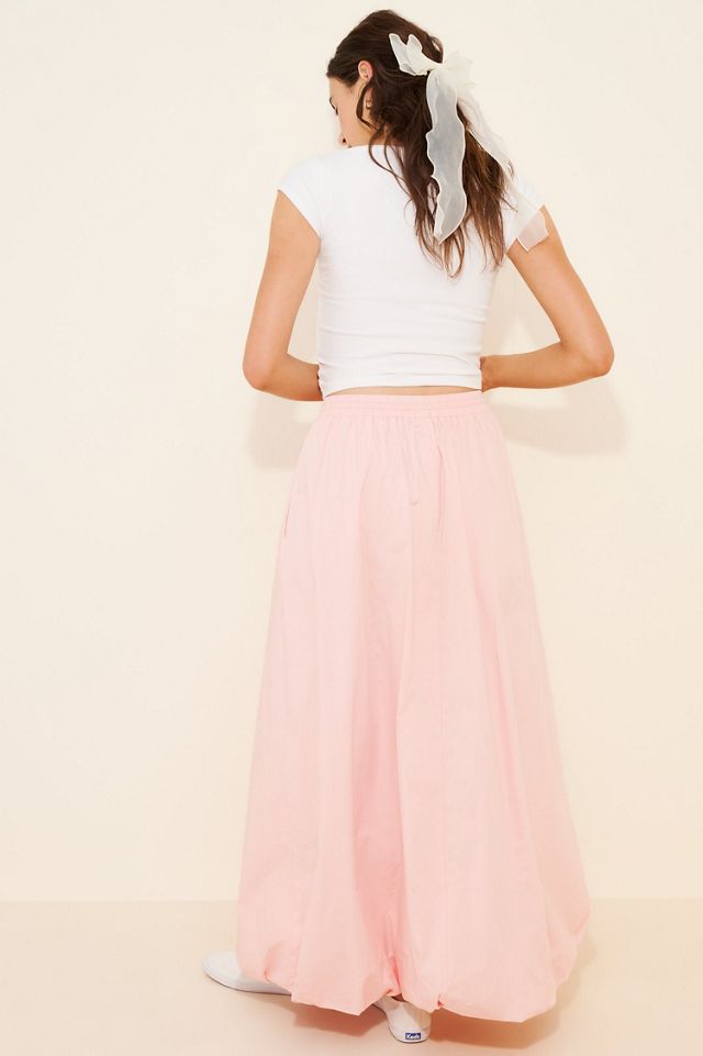en elly Drawstring Bubble Maxi Skirt #1