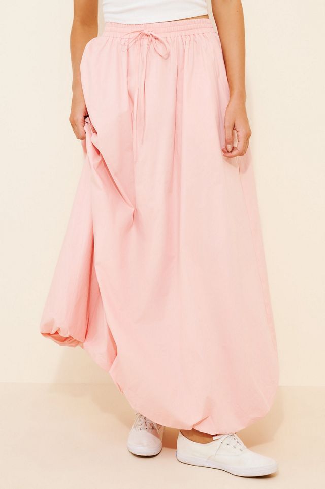 en elly Drawstring Bubble Maxi Skirt #3