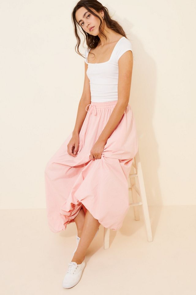 en elly Drawstring Bubble Maxi Skirt #2
