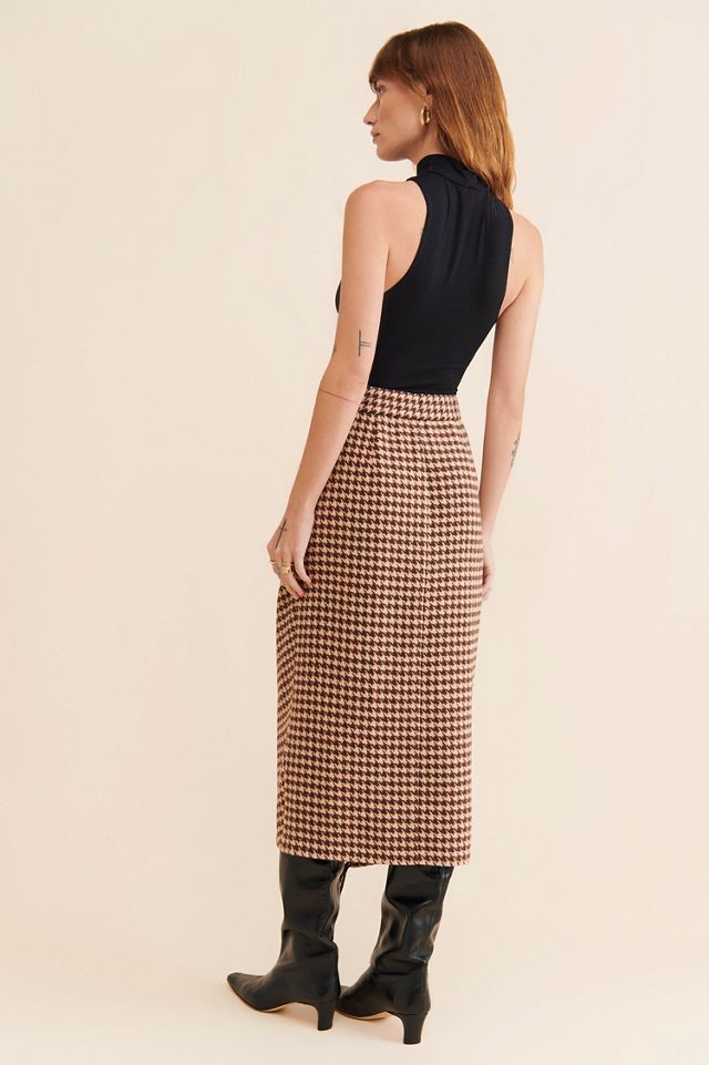 Mare Mare Plaid Fringed Midi Skirt #3
