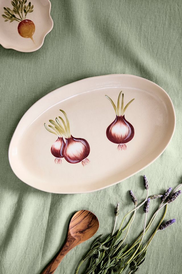 Red Onion Stoneware Serving Platter #3