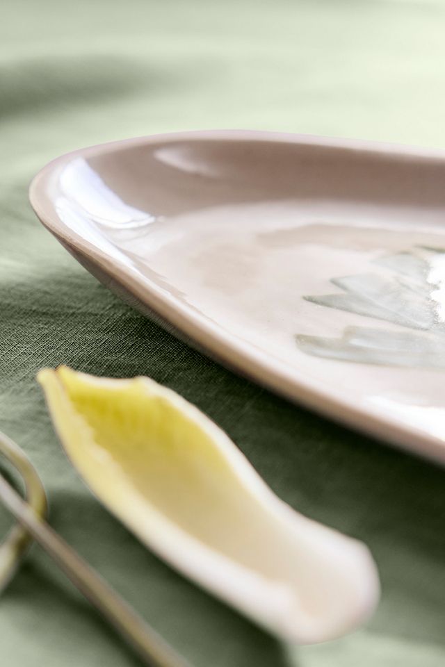 Green Onion Stoneware Serving Platter #2