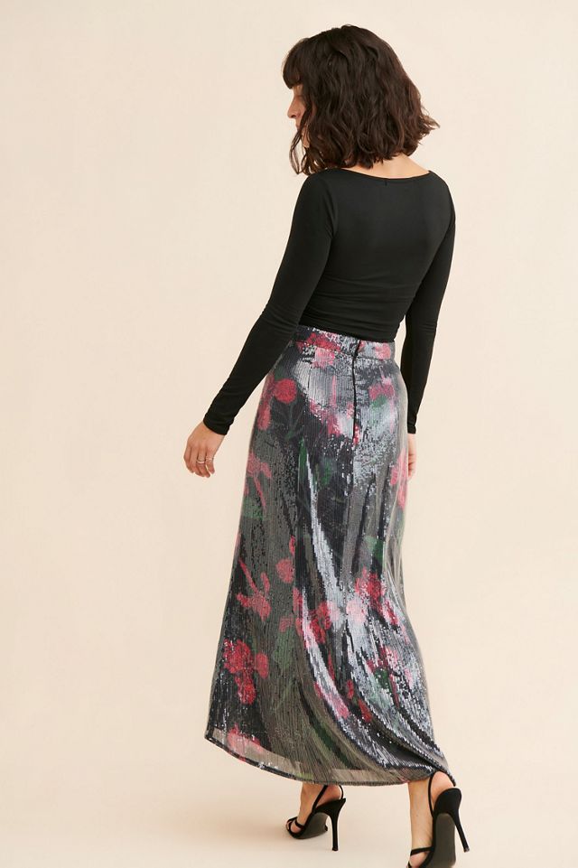 Hutch Printed Sequin Maxi Skirt #3