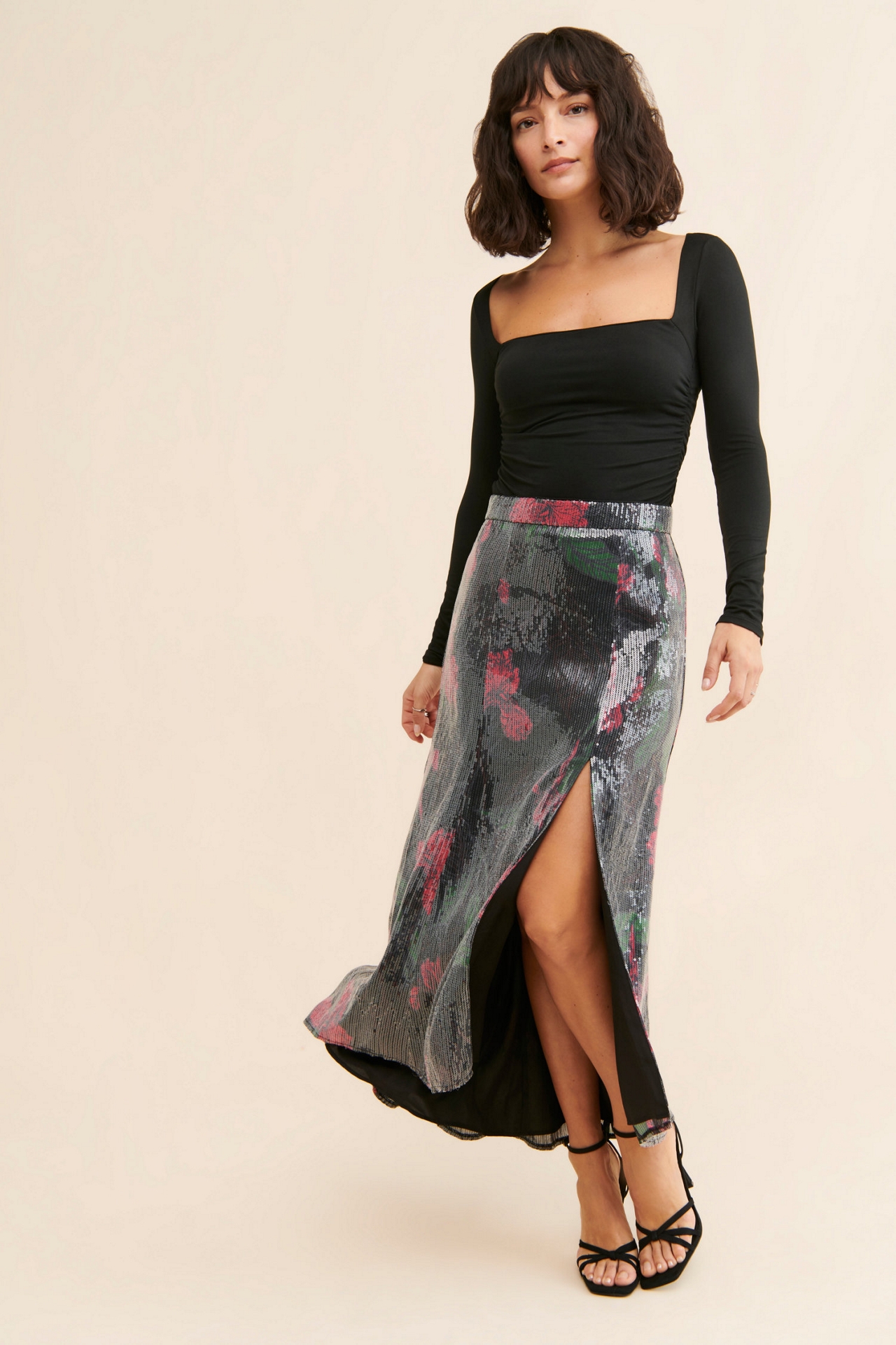 Hutch Printed Sequin Maxi Skirt