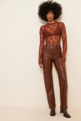 Eloquii Slit Hem Vegan Leather Pants | Anthropologie