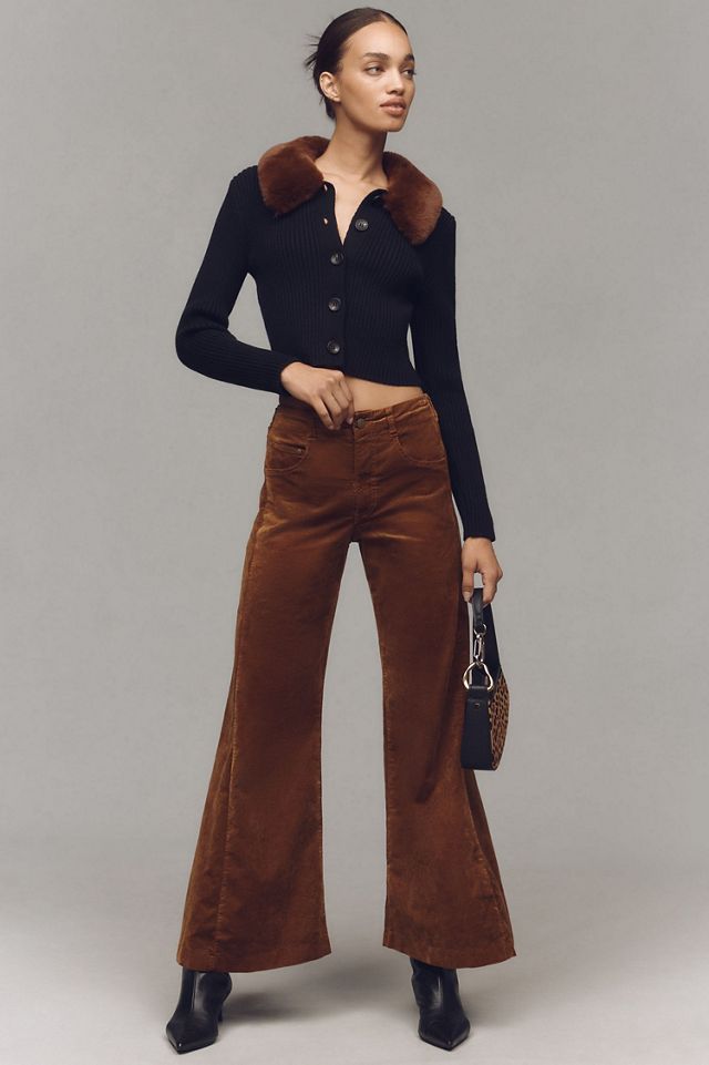 Pilcro The Adi Mid-Rise Frayed Relaxed Flare Jeans: Velvet Edition #1