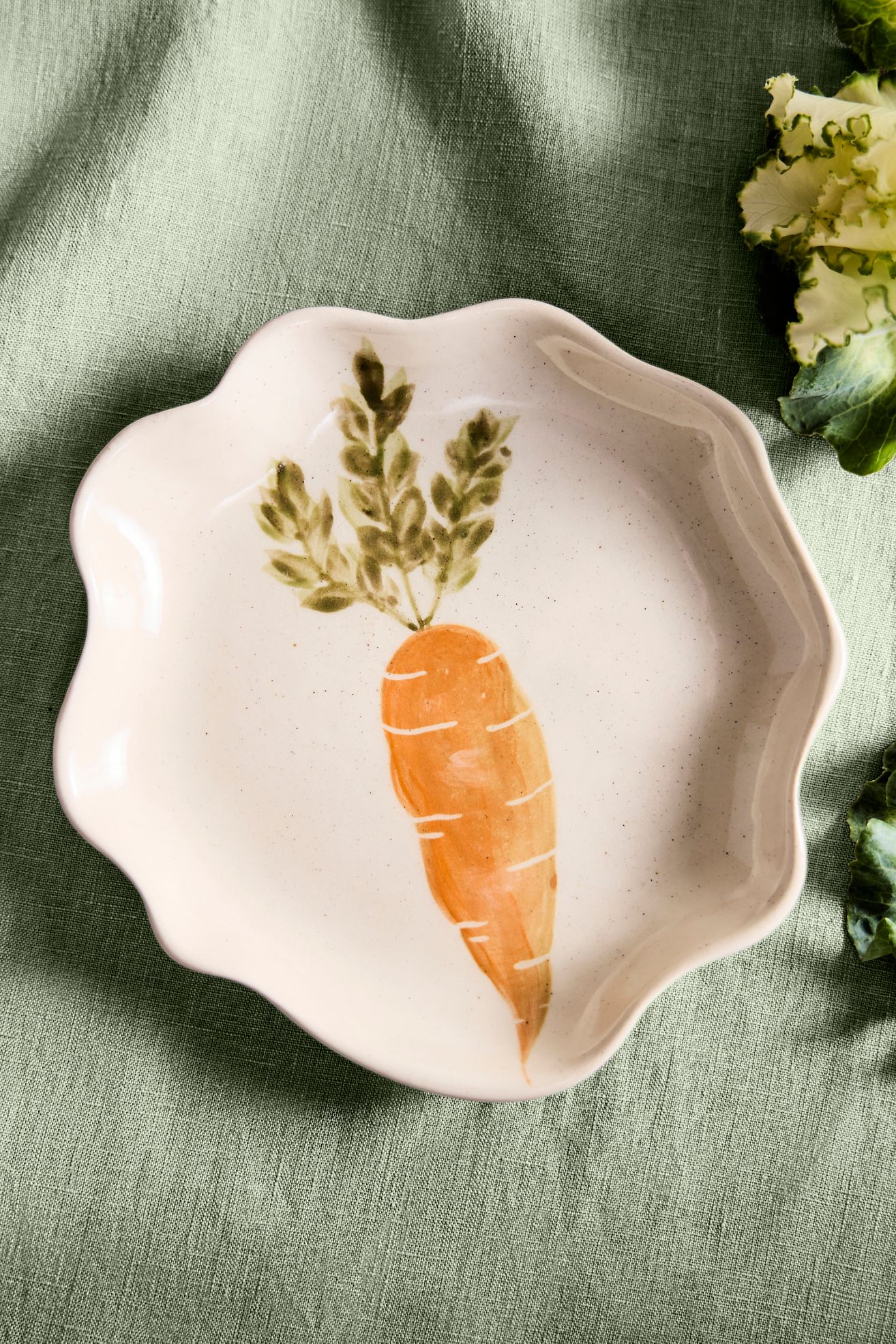Vegetable Garden Stoneware Side Plate - Carrot - Orange, One Size