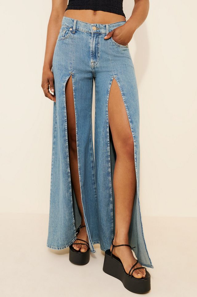 7 For All Mankind Willow Wide Leg Slit Jeans #3