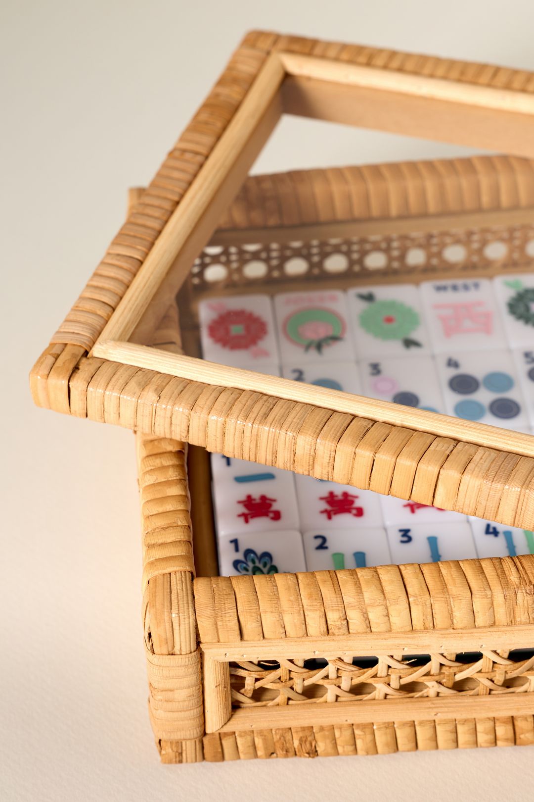 The Mahjong House Rattan Tile Box - Natural, Standard, One Size