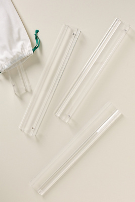 Anthropologie The Mahjong House Clear Acrylic Magnetic Racks, Set Of 4 In Transparent