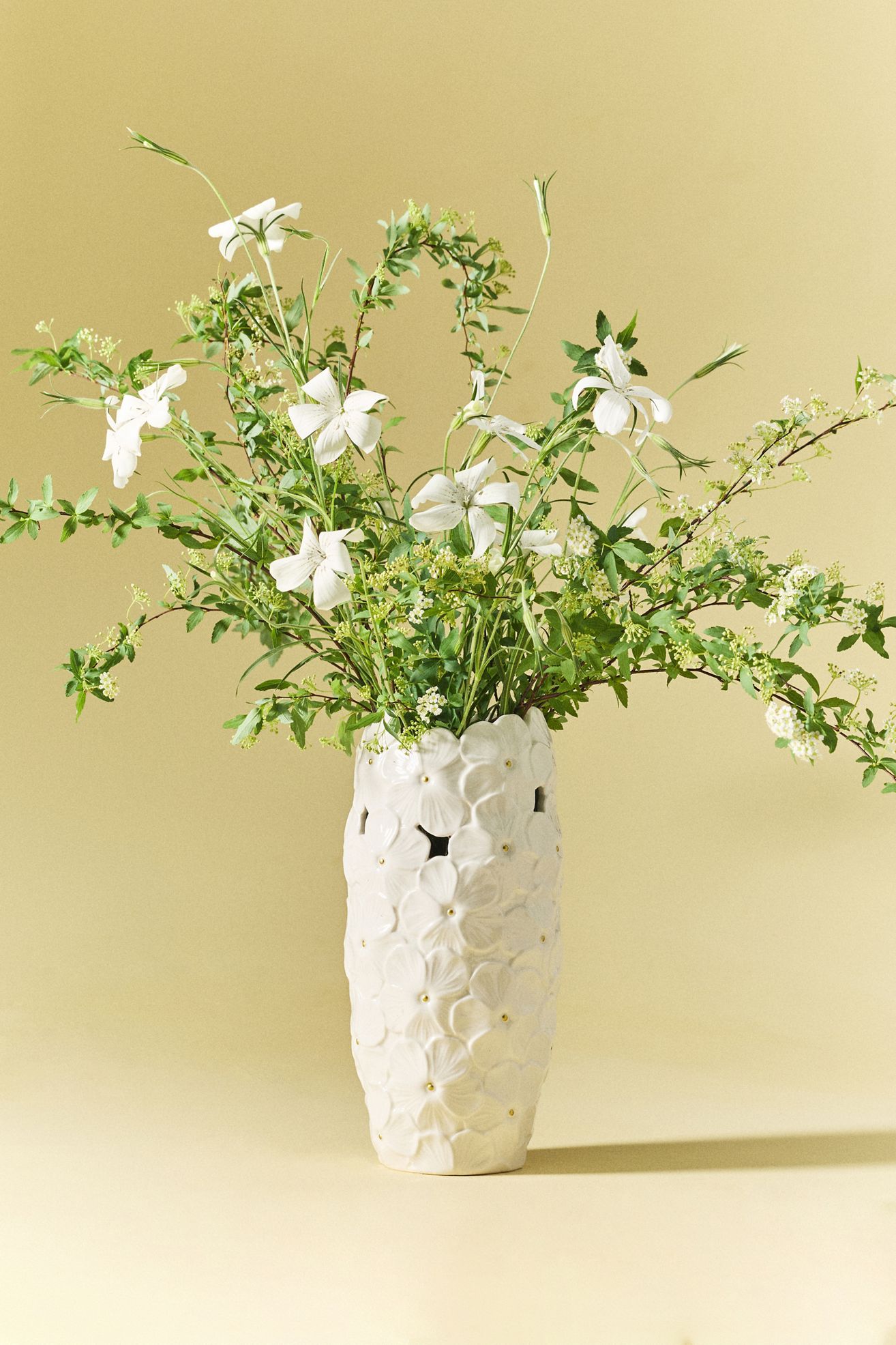 Flora Ceramic Flower Vase - White, Assorted