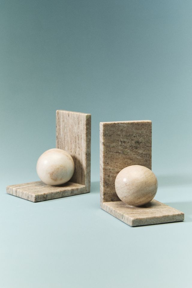 Marble Sphere Bookends #1