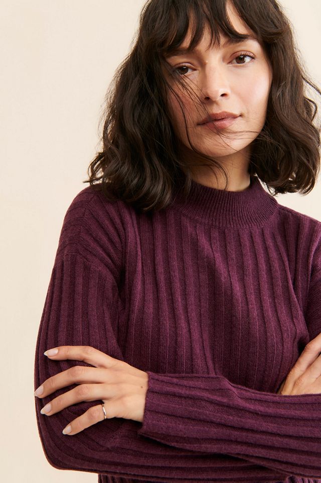 Madewell Levi Ribbed Mockneck Cropped Sweater #4