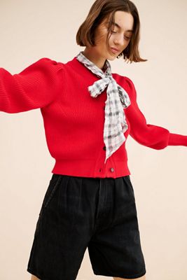 Dolan Ribbed Bow Cardigan
