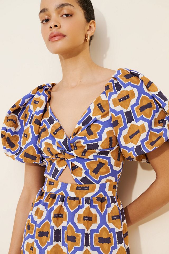 Woven Printed V-Neck Maxi Dress #2