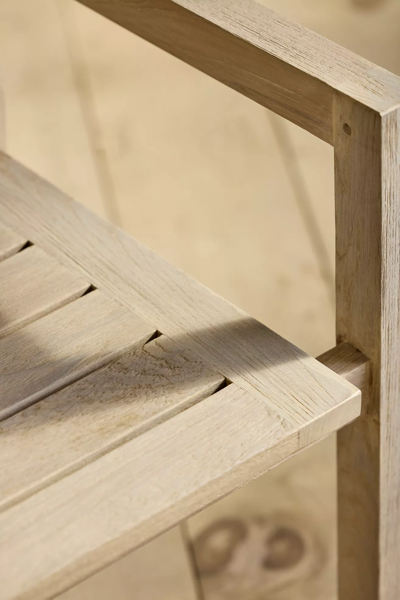 Close-up of chair slat construction and joint
