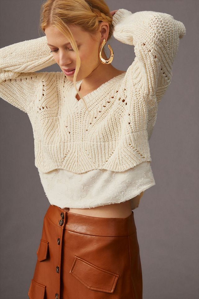 Layered Mixed Media Sweater #2