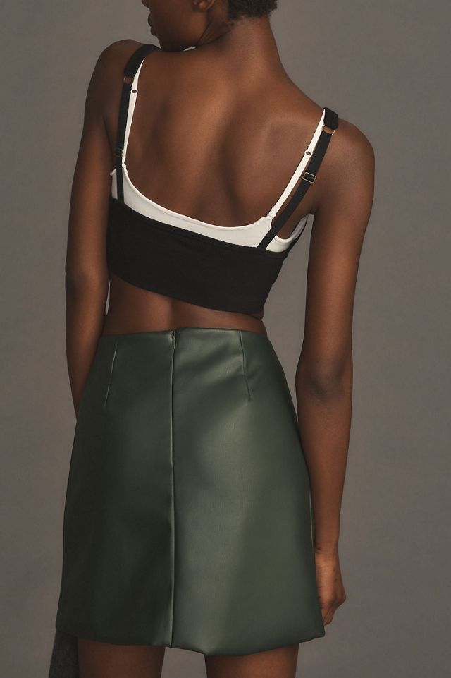 Maeve Micro Mini Vegan Leather Skirt #4
