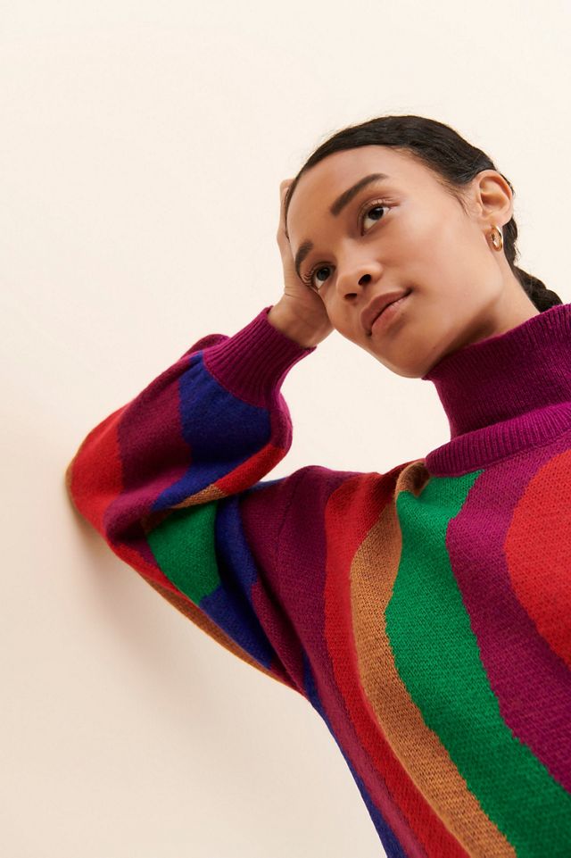 FARM Rio Rainbow Wild Hearts Sweater Dress #1