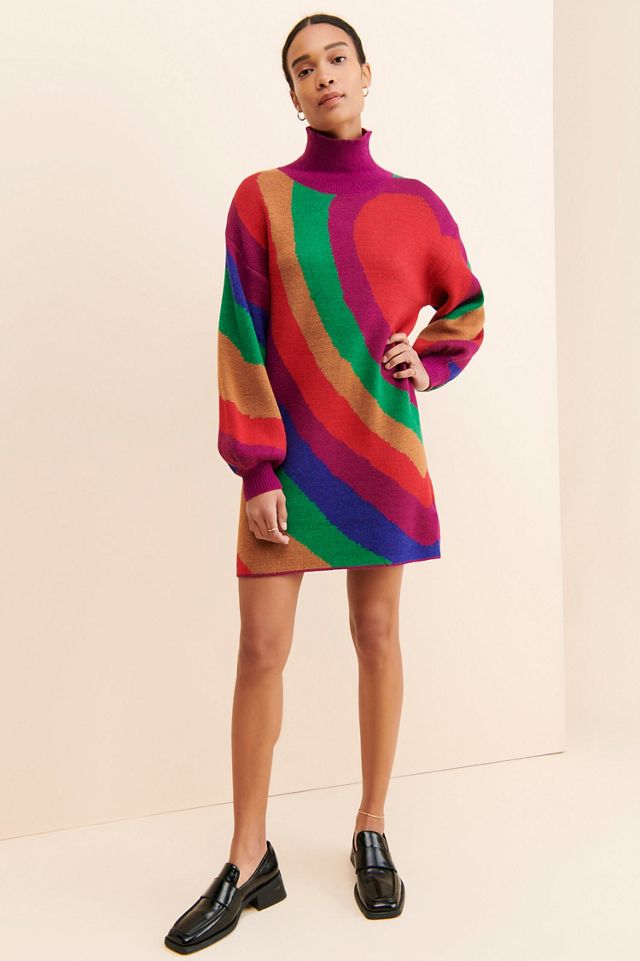 FARM Rio Rainbow Wild Hearts Sweater Dress #4