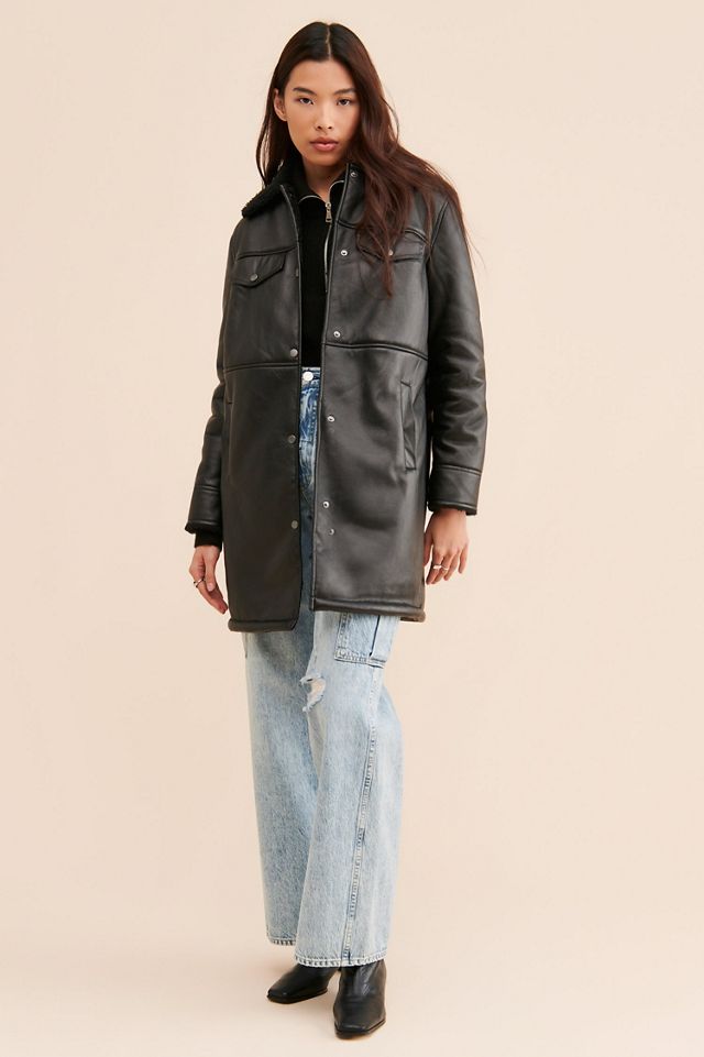 Avec Les Filles Oversized Vegan Leather Shirt Jacket #2