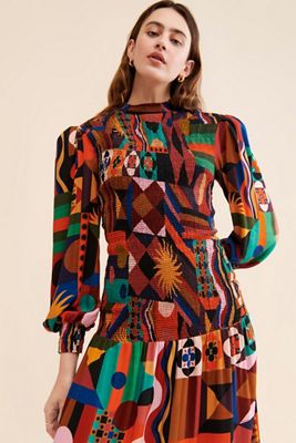 FARM Rio Tropical Smocked Dress