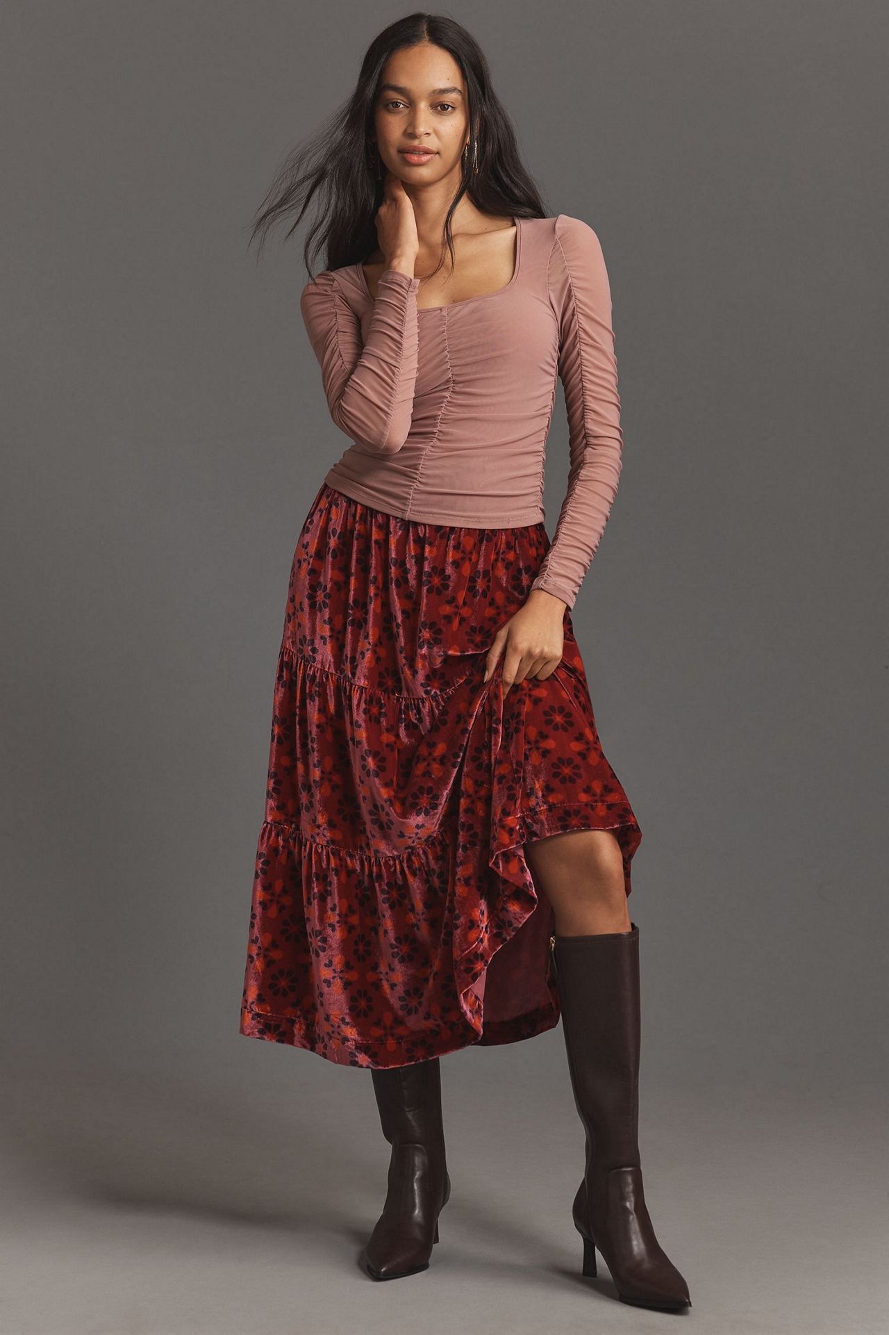 The Somerset Maxi Skirt: Nina Pace Velvet Edition