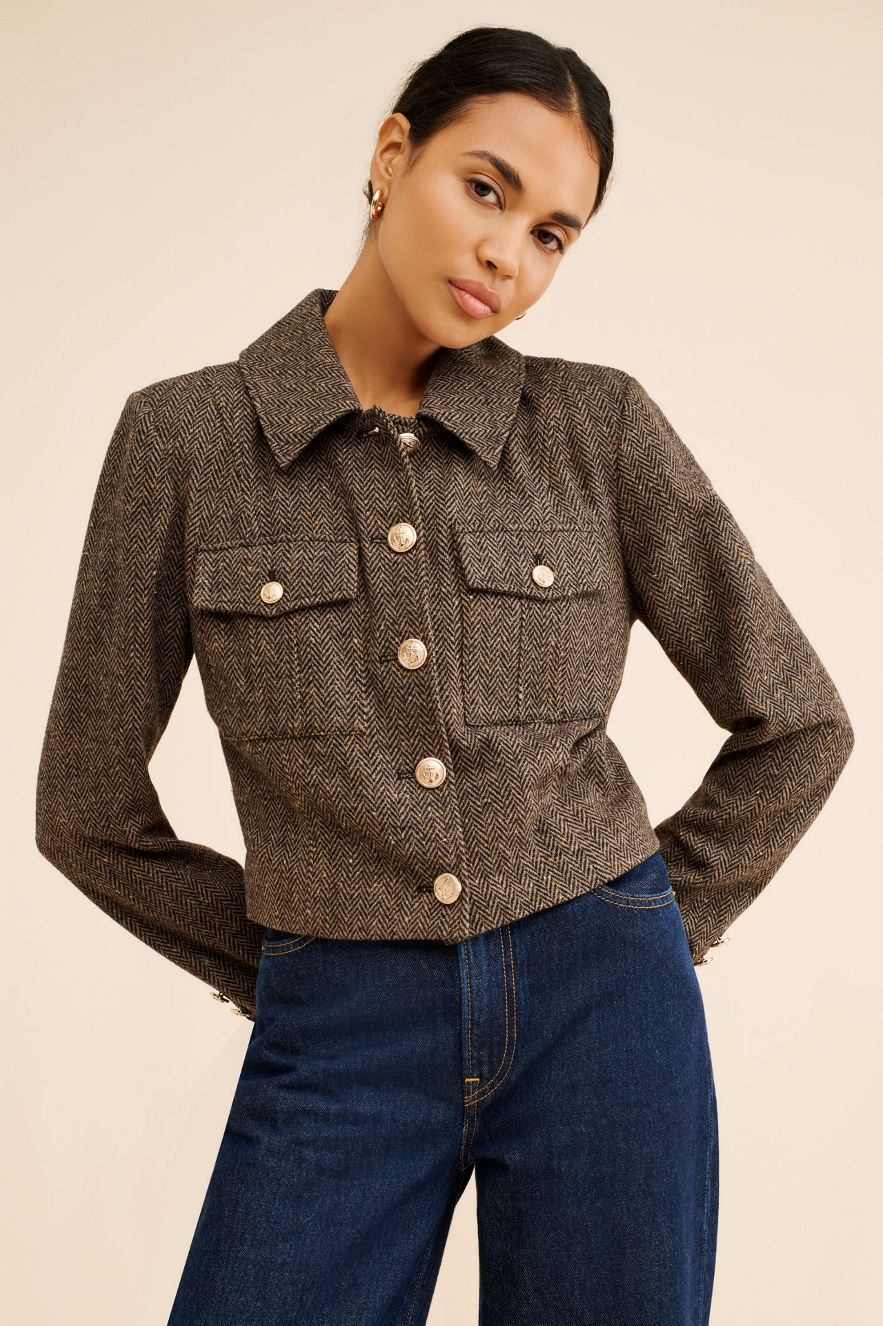 Avec Les Filles Herringbone Lady Jacket