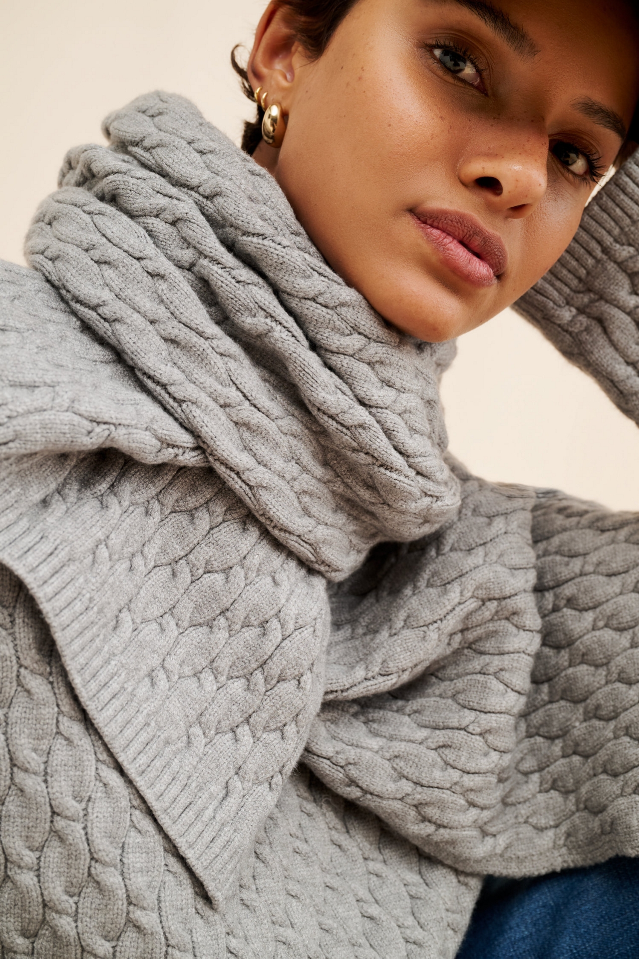 4th & Reckless Gabriel Cable Knit Twofer Sweater