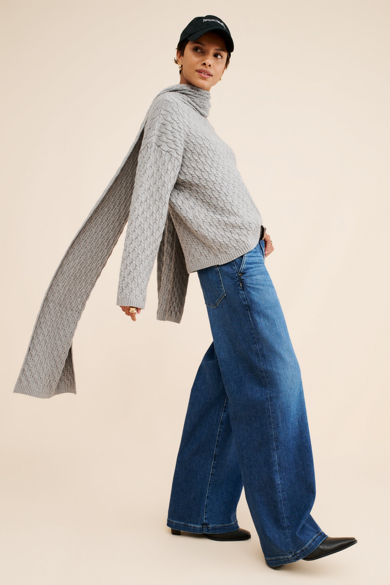 4th & Reckless Gabriel Cable Knit Twofer Sweater