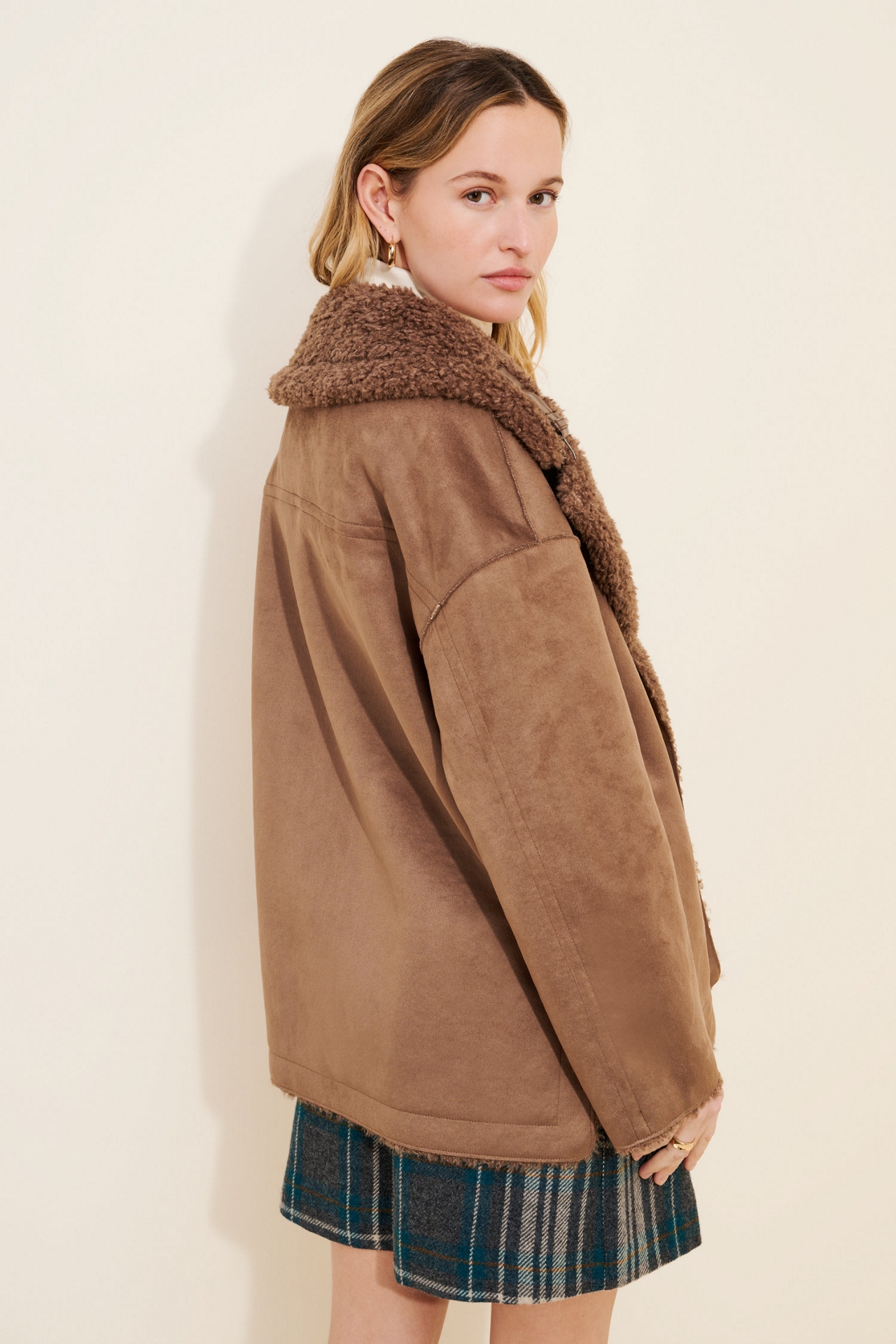 Pilcro Reversible Faux-Shearling Coat