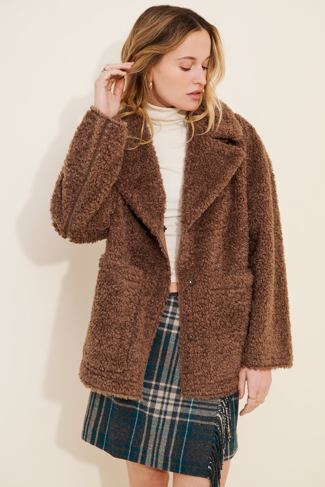 Pilcro Reversible Faux-Shearling Coat