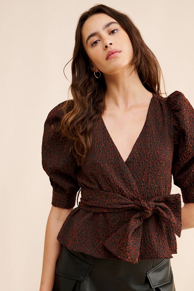 Hutch Jacquard Wrap Blouse #1