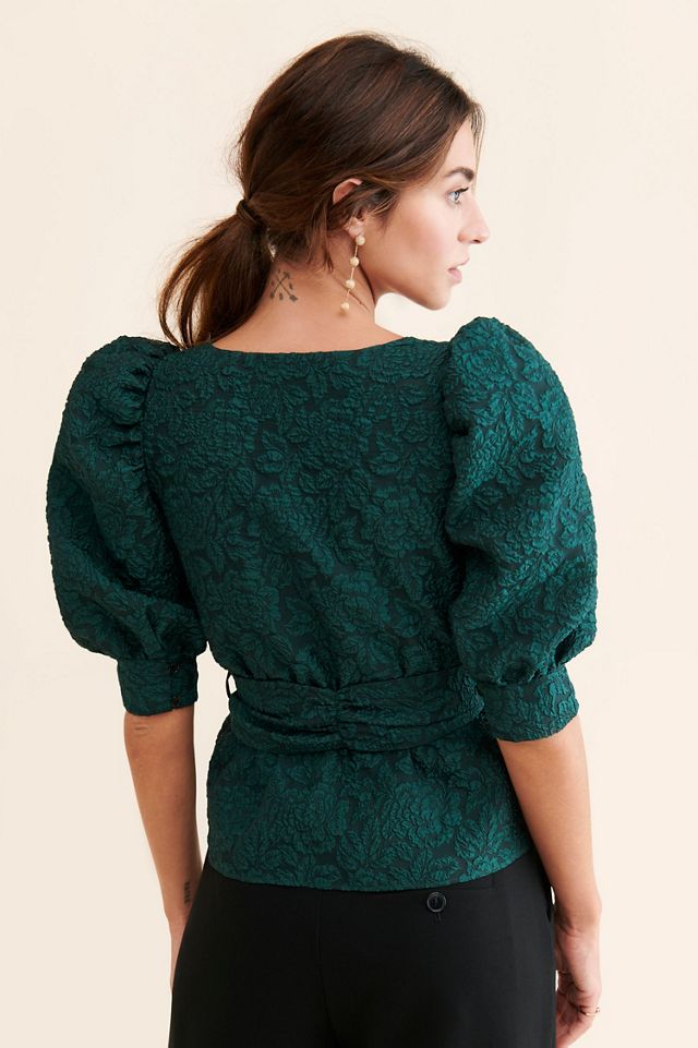 Hutch Jacquard Wrap Blouse #1