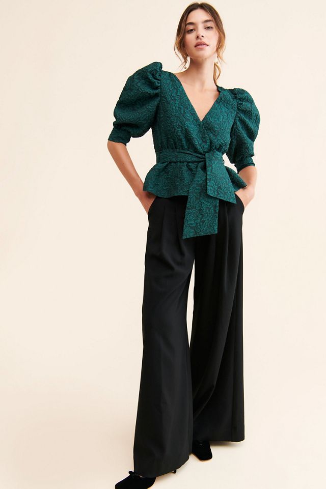 Hutch Jacquard Wrap Blouse #3
