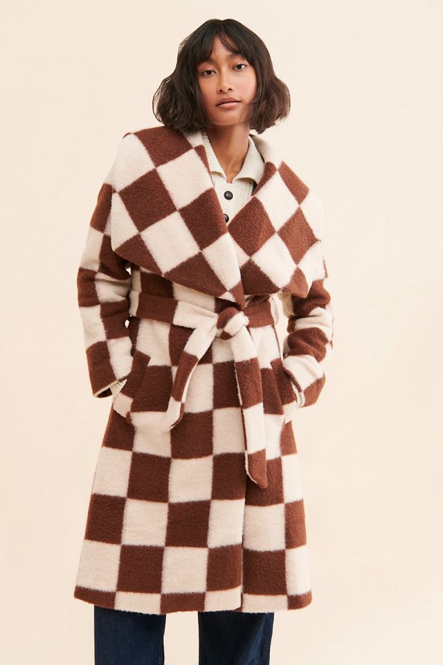 Hutch Checkerboard Fuzzy Overcoat #3