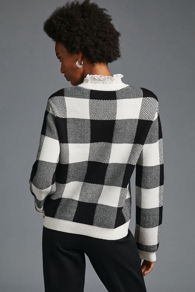 English Factory Plaid Ruffle-Collar Pullover #1